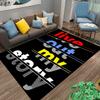 "Modern Black Carpet with 'Live Out My Story' Bold Text Design" Suitable for use as an anti-slip for living room bedroom sofas