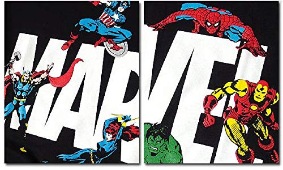 EVERSOUL Marvel Logo Short Captain Iron American Comic Size M T-Shirt, Sleeve, Hulk, Venom, America, Man, Characters, Men's, Black, [Used]