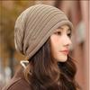 Beanie Hat for Men & Women - Black Striped Warm Slouchy Cap with Ear Protection Outdoor Cycling, Running, and Winter Sports, Winter Sports Hat