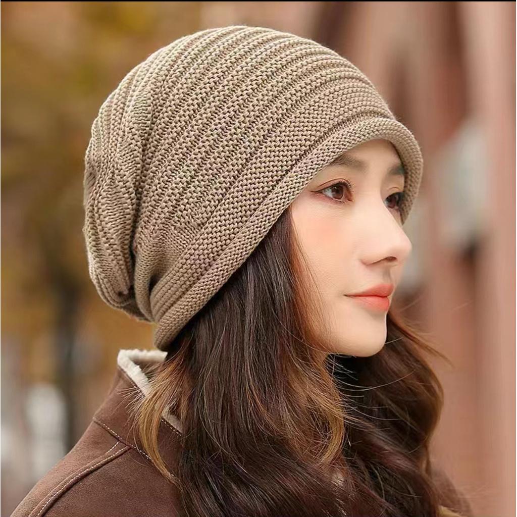 Beanie Hat for Men & Women - Black Striped Warm Slouchy Cap with Ear Protection Outdoor Cycling, Running, and Winter Sports, Winter Sports Hat