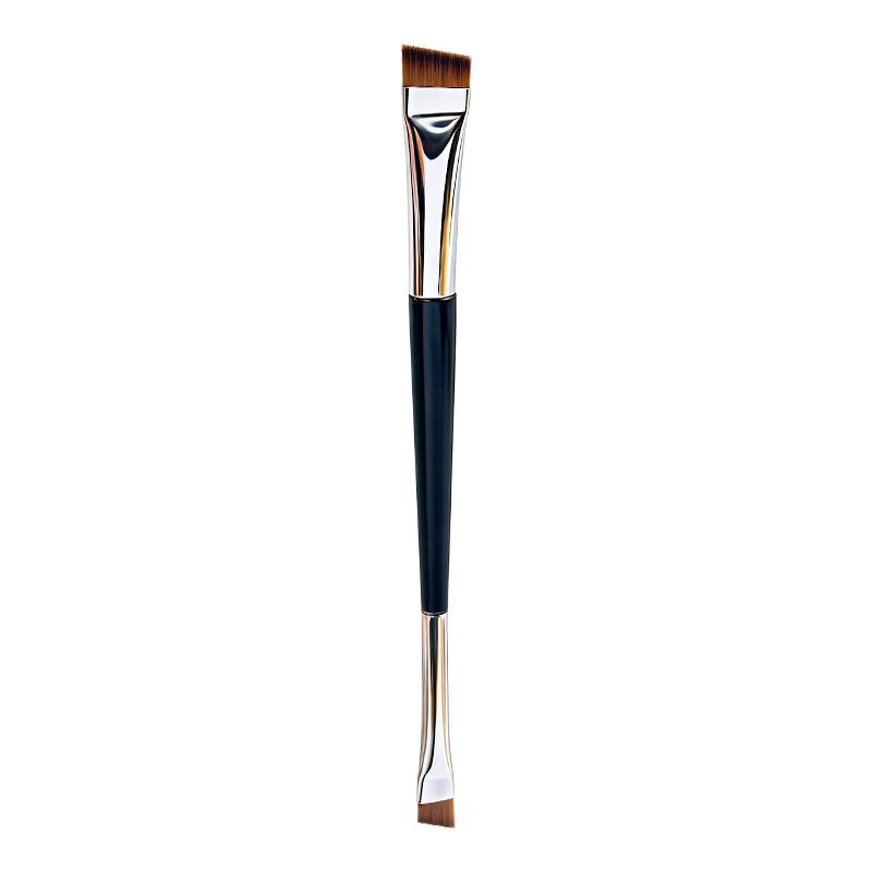 Double-Ended Eyeliner & Brow Brush: Flat Angled Cream Pen for Precise Outlining