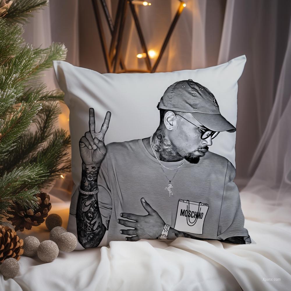 Hot C-Chris Brown Cushion Cover Premium Comfort Reversible Pillow Cove -Two in One Design for Any Room & Car Interior