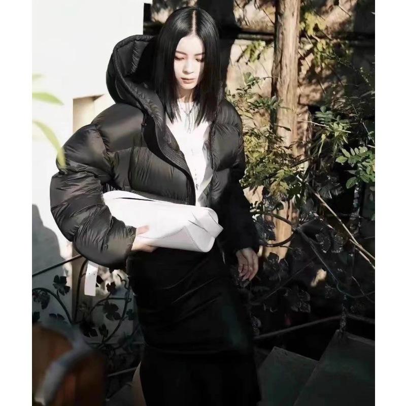 Women's Winter Thickened Loose Padded Warm Solid-coloured Short Jacket Casual Hooded Zip Paragraph Bread Clothing