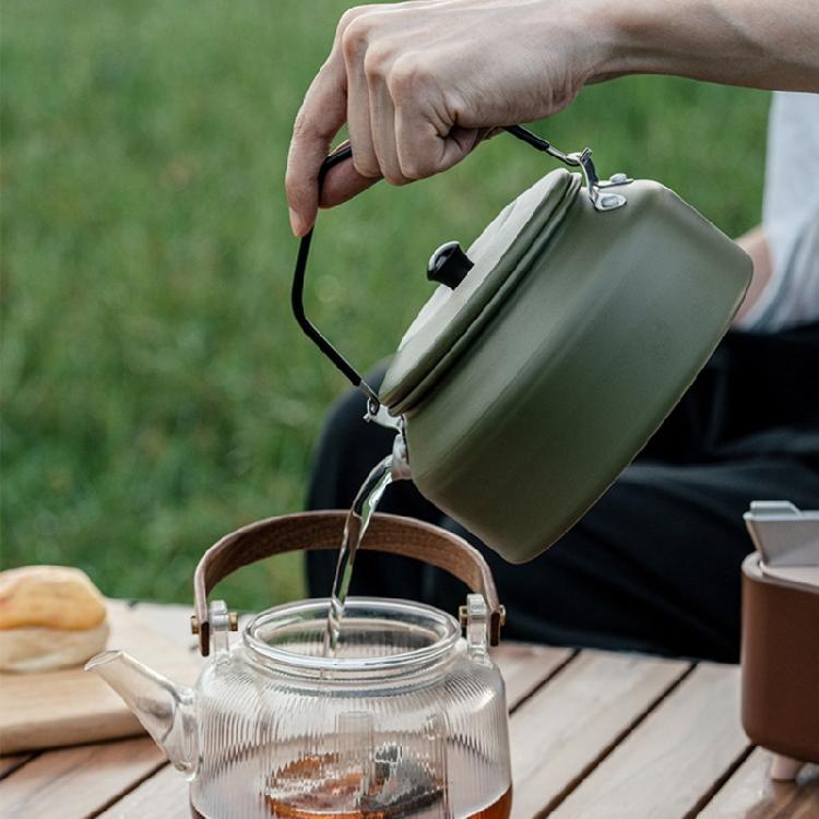 Outdoor Camping Coffee and Teas Kettle Portable Teapot Aluminum  Camp Teas Coffee Pots Water Boilers for Picnics