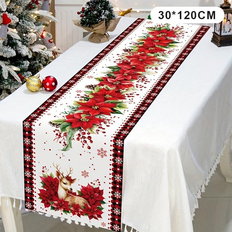 Рождественская скатерть-дорожка для стола Гостиная Обеденный стол Украшение Рождественская скатерть с принтом