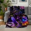 "Enchanted Witchcraft Decor: Spellbinding Candles, Pentagram, and Feather Set"Blanket Flannel Throw Blanket for Sofa, Bed, Travel, Camping, Office