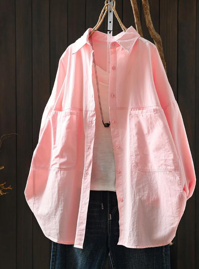 European station shirt women's high sense 1116 new spring clothing fat mm double pocket temperament versatile long-sleeved shirt jacket