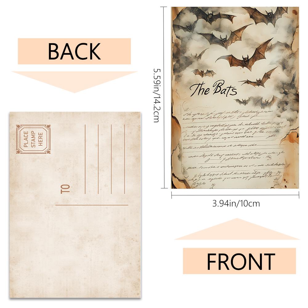 32pcs, vintage horror postcards, Halloween, skeletons, wolves, birthday/anniversary gifts, collectible, giftable, and mailable