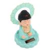 Nodding Buddha Ornament Glow In The Dark Solar Powered Shaking Head Cartoon Maitreya with Circle