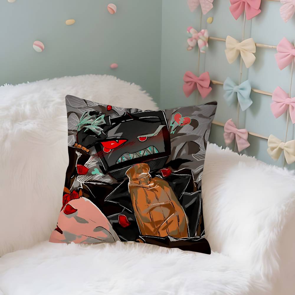Classic H-Hazbin Hotels Cartoon Colorful Case Plush Fabric Soft Pillowcase Double Sided Print Cushion Cover Household Gifts