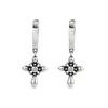 Retro Trend Hip Hop High Sense Old Iris Cross Flower Earrings Men And Women Same Style Earrings Old Money Style Earrings