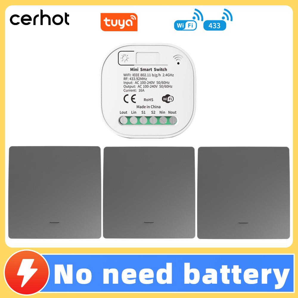 Battery-free, Waterproof, Self-powered Smart Switch; Wireless and Adhesive, Remote Control for Easy Household Use.