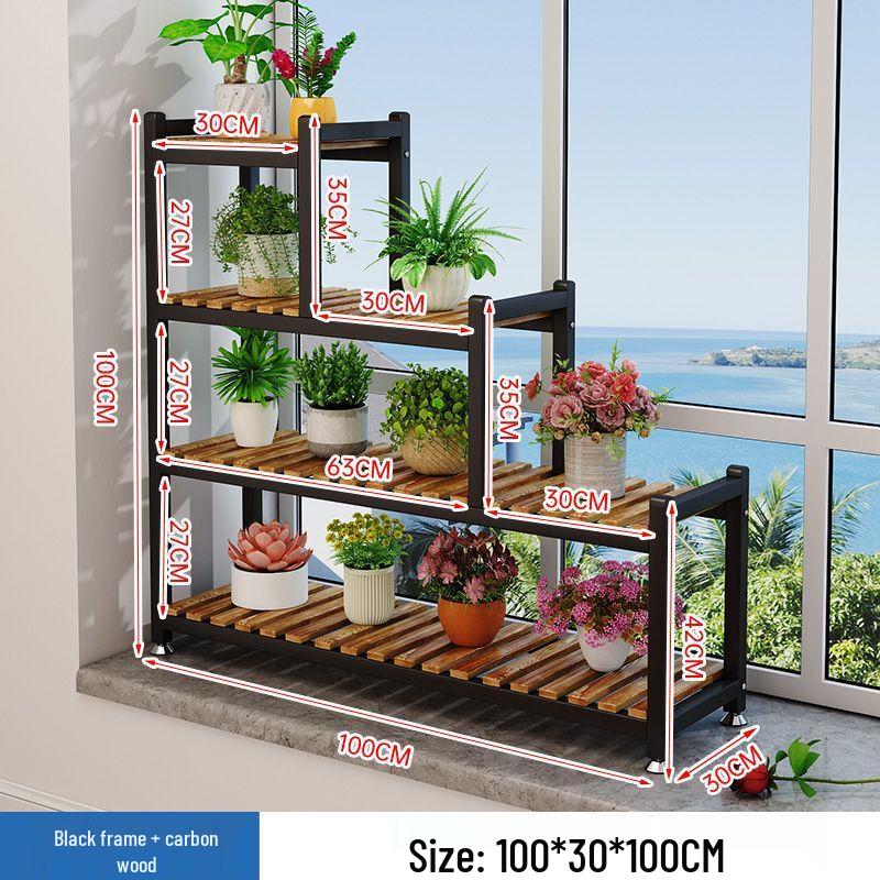 Multi-layer Tiered Iron Balcony Plant Stand