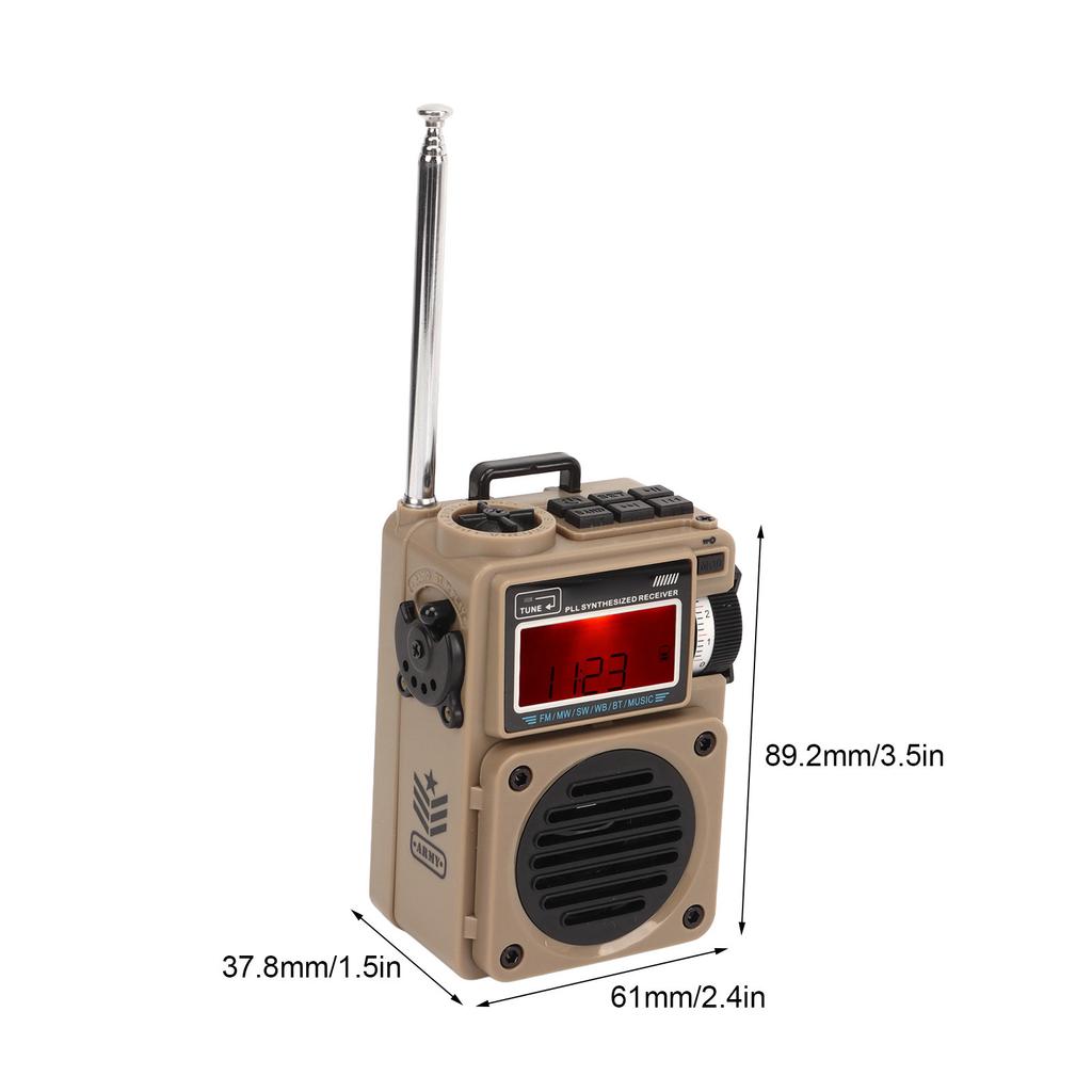 Taschenradio Drahtlos Bluetooth FM AM SW WB Kurzwelle Unterstützung Speicherkarte Multifunktion