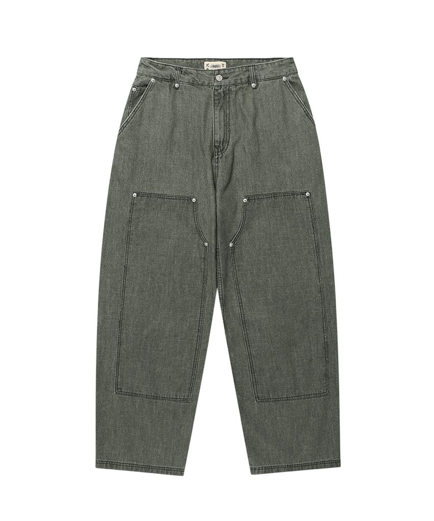 Gicheol Vintage Double Knee Work Pants (Khaki)