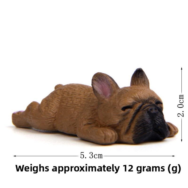 Cute and Sleepy Series Small Bulldog Model Shiba Inu Figurine Phone Case Material Figurine