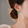 Purple Zircon Alloy Earrings With Ceramic Post Semi-Transparent Design Minimalist Chic Drop Women