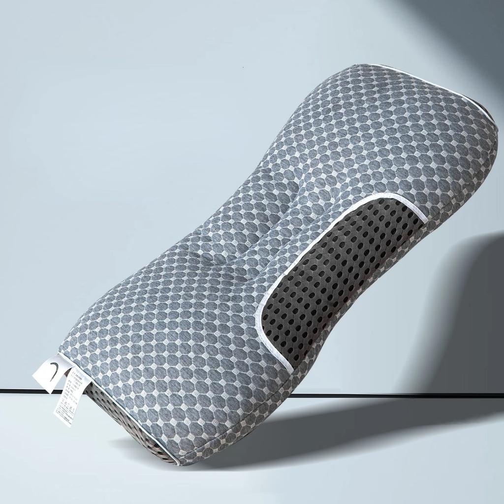 Breathable Knitted Pillow with Cervical Support - Suitable for All Seasons, Soft Sleep Massage, Home Bedroom Bedding