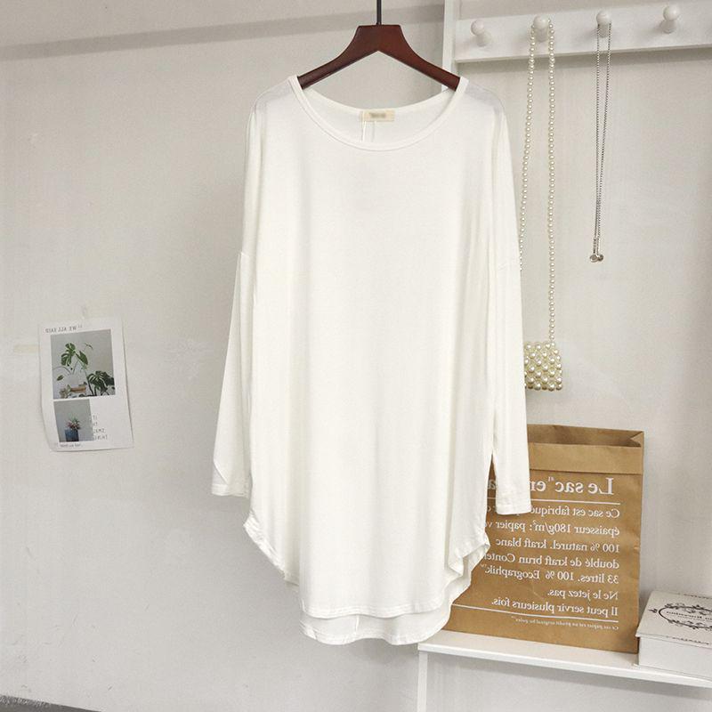 Women's Modal Irregular Short-Sleeve Tunic - Lightweight, Loose Fit for Spring/Summer, with Sun Protection