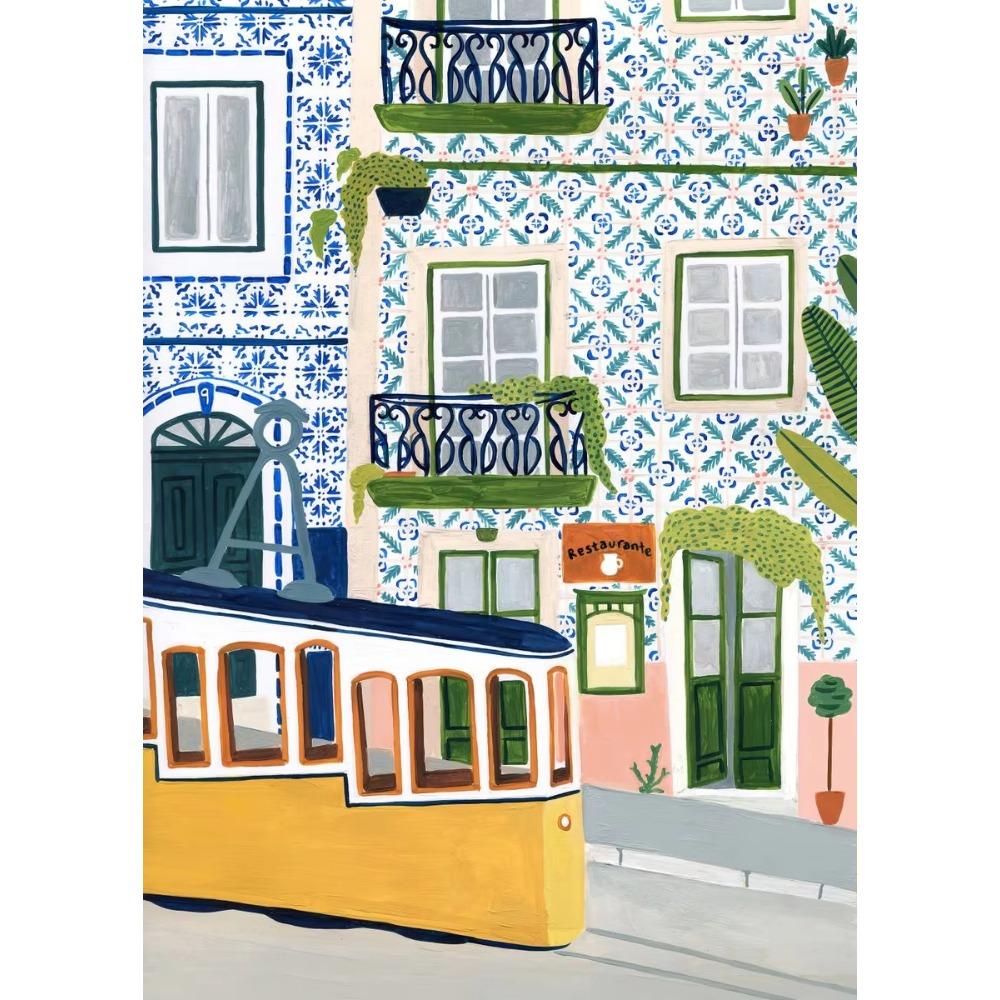 World Travel City Landscape Poster Print Greece Italy Florence Paris France Canvas Painting Wall Art Picture for Room Home Decor