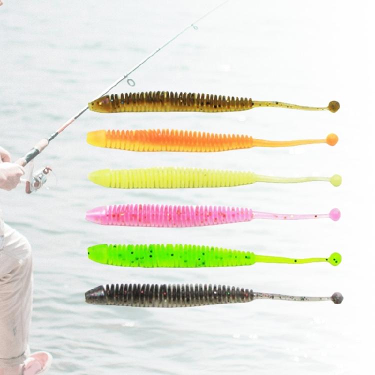 4.8/6/8cm Artificial Worm Baits Saltwater Fishing Tackle Accessories for Trout Fishing Soft Lures Paddle Tail Baits
