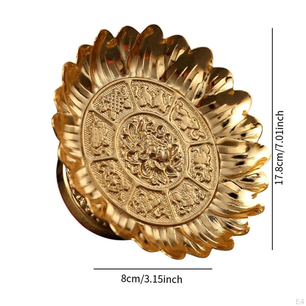 Buddhist Fruit Bowl Footed Food Dessert Snack Holder Lotus Tray Temple for Table