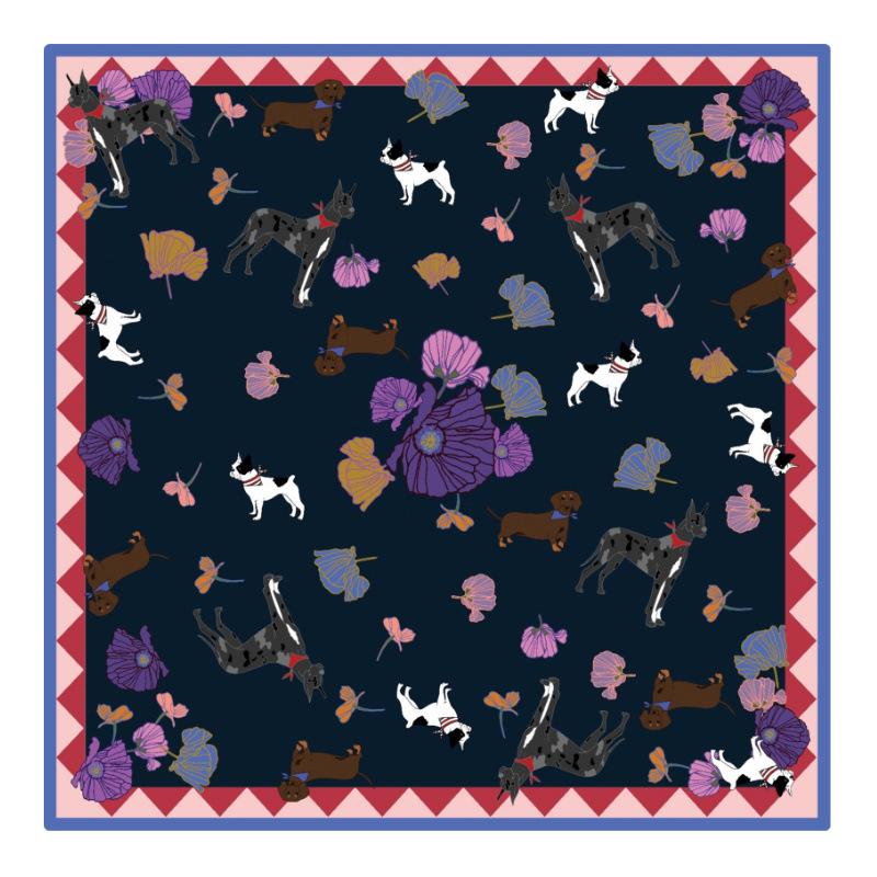 Low MOQ Custom Hand Rolled Twill Silk Scarf 100% Mulberry Silk Custom Digital Printed Women Bandana Headscarf Customizable