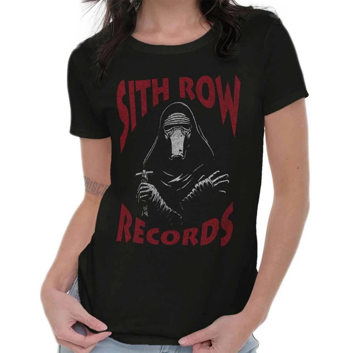 Funny Space Movie Music Sith Row Records Womens Top Junior Graphic Tee XL