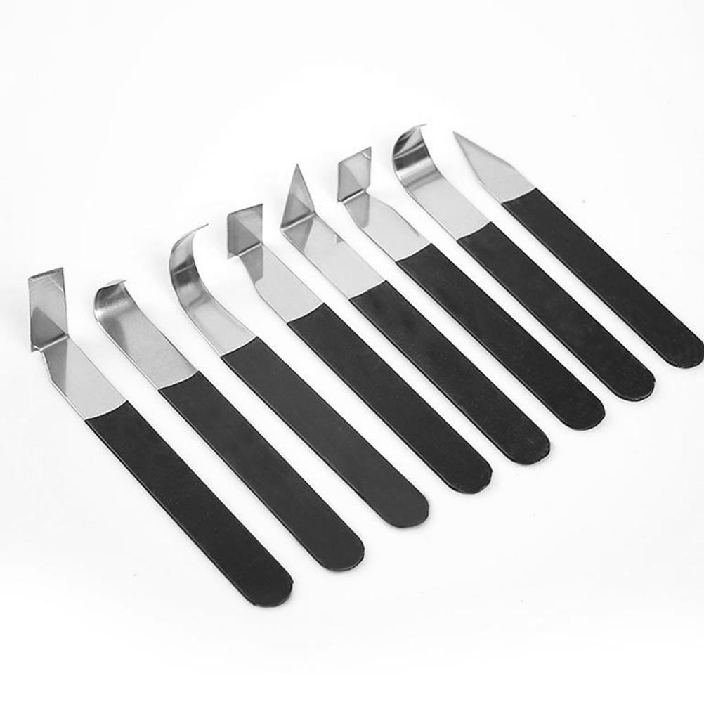 

8pcs Stainless Steel Clay Trimming Tools Pottery Sculpting Tool Handcraft Modeling Set Ceramic Carving Kit For Wax Shaping чорний