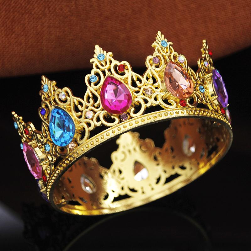 Luxury Water Drop Small Tiaras and Crowns for Girls Party Prom Cake Topper Crown Diadem Little Tiara Jewelry Flowers Ornaments