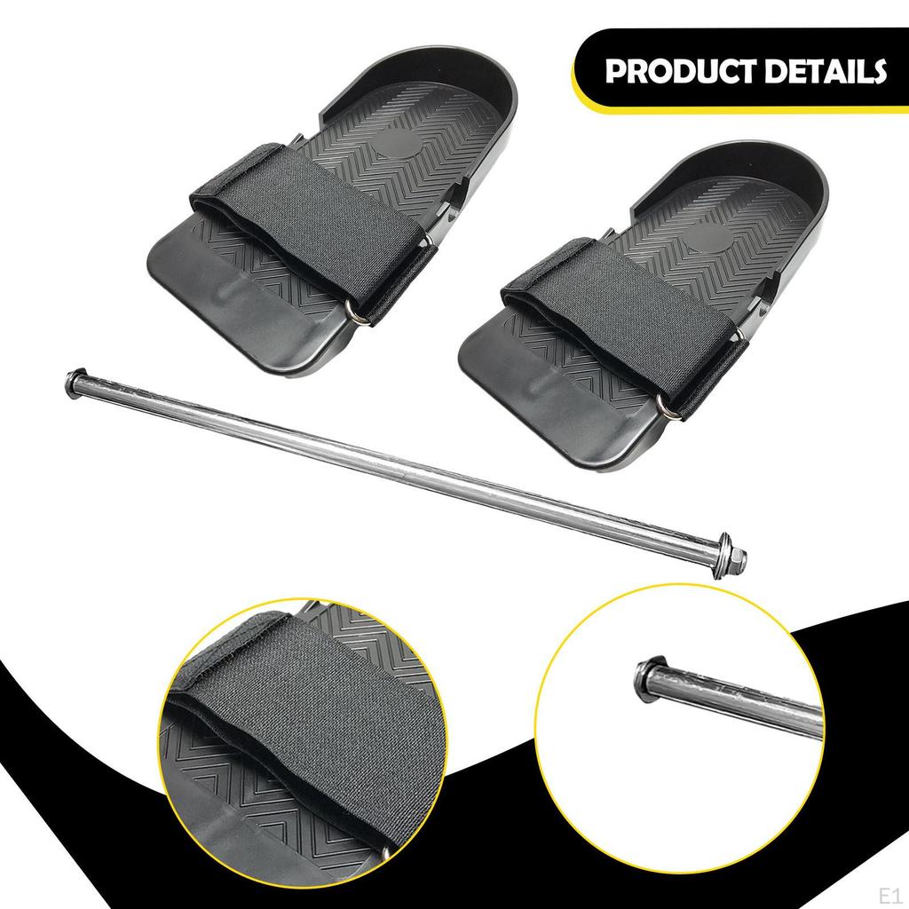 Rowing Machine Foot Pedals Pair Black for Home Non Slip Gym Workout Equipment Accessories Wear