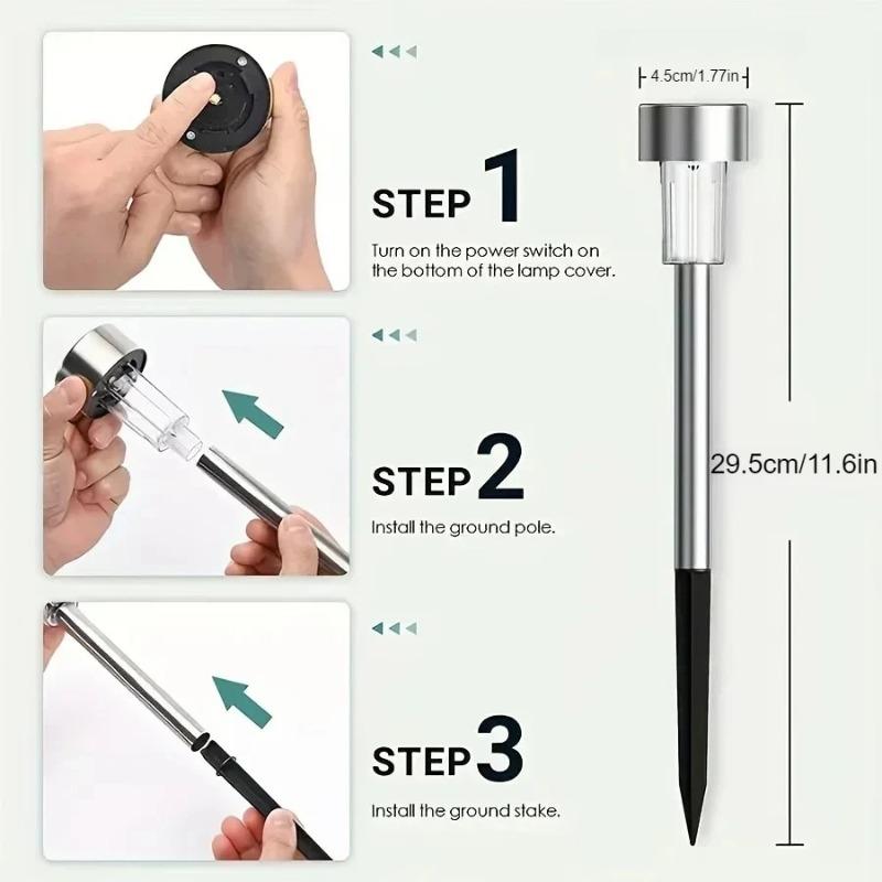 LED Solar Rasenlampe Wasserdicht Landschaftsbeleuchtung Weiß/Warmweiß Außenweg Edelstahl RGB Gartenbodenleuchten