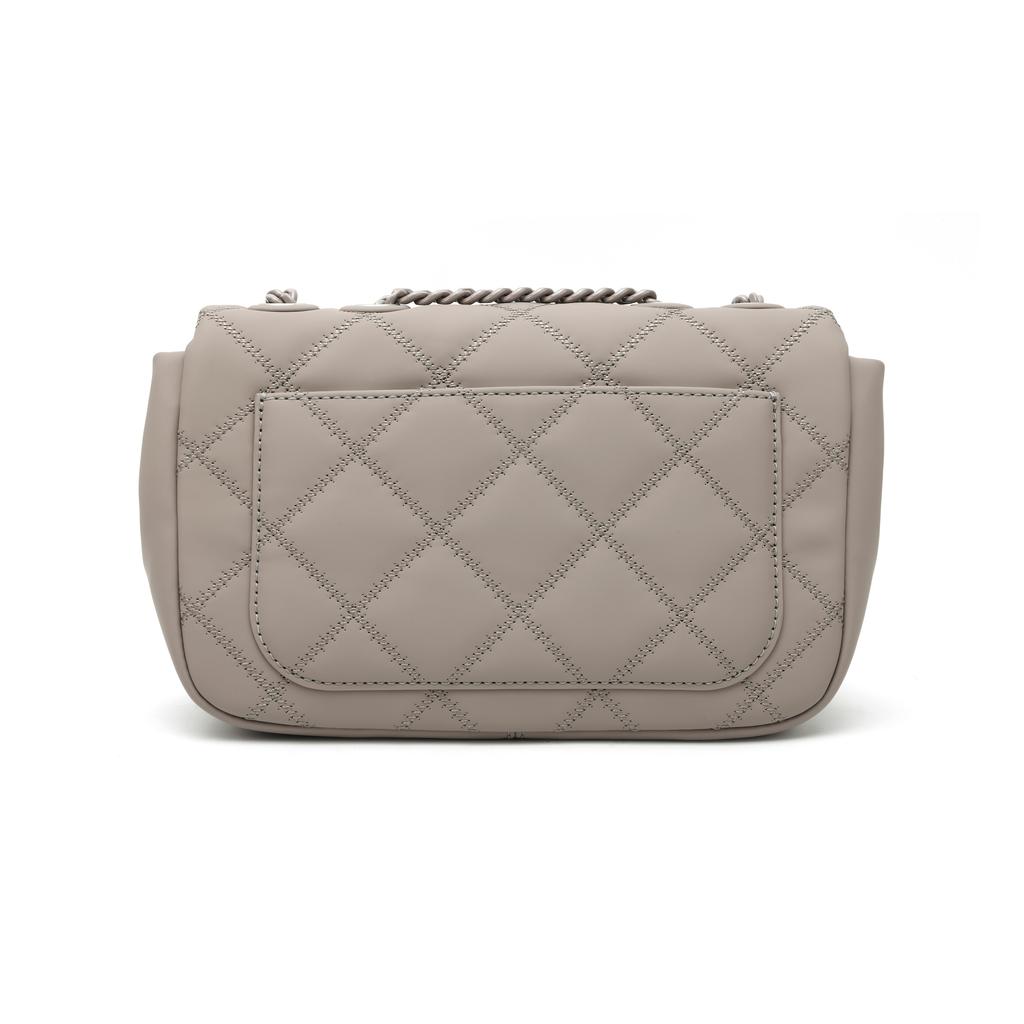 Tory Burch Tb-Willa Classic Double T Logo Solid Striped Quilted Logo Snap Goat Leather Handbag Shoulder Bag Women handbags Elephant-Gray 149682-082