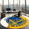 Golden State Warriors (1) Round Office Rug Decorative Floor Rug for Office Bedroom Living Room and Home Space