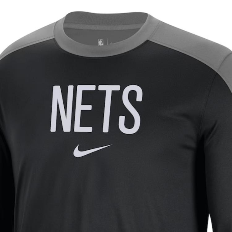 Nike Dri-Fit NBA Crew Neck Pullover Raglan Long Sleeve 2024/25 Season Brooklyn Nets Basketball Jersey Unisex tops FV1627-002