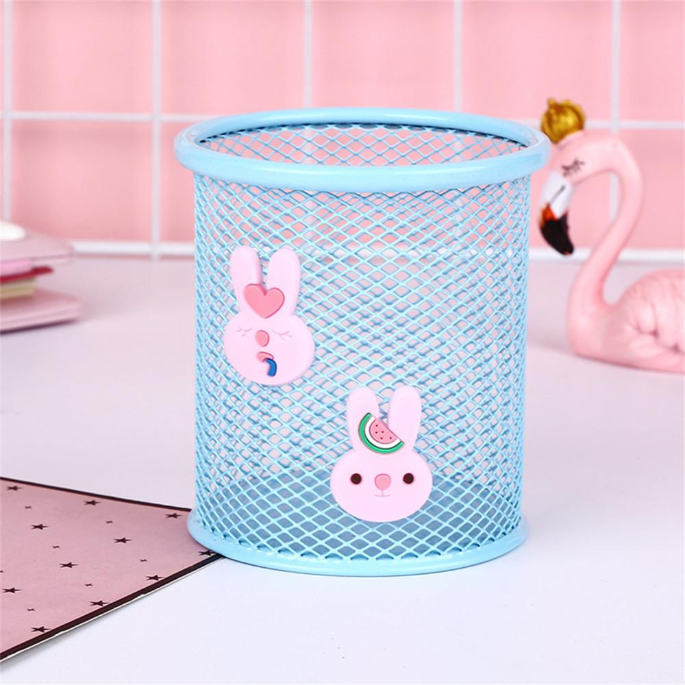 1 stücke Kawaii Rosa Dinosaurier Eisen Stift Halter Cartoon Nette Student Büro Organizer Bleistift Container Lagerung Box Desktop Dekoration