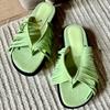 Summer Muller Slippers Women Pig Suede Fringe Modern Slippers Tassel Square Head Lazy Shoes Leisure Slides Flip Flops Sandal