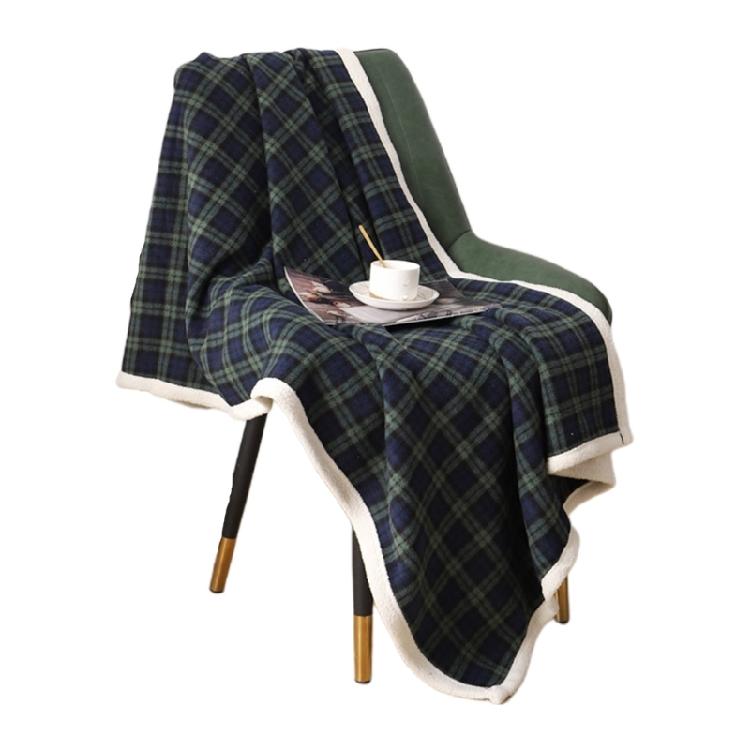 Plaid Couch Decorative Blanket Soft Throw Blankets Polyester Material for Sofa