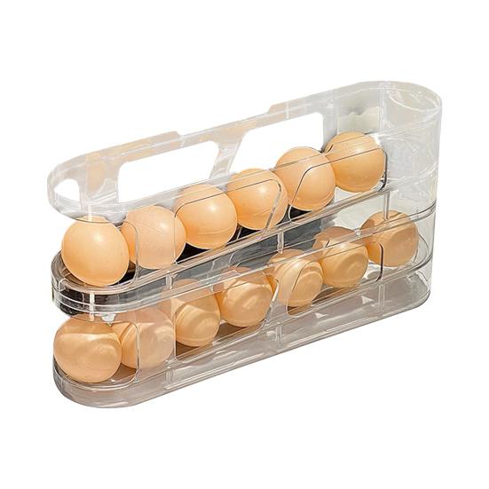 1/2/3Pcs Fridge Egg Holder Large Capacity Multi-layer Transparent Design Stackable