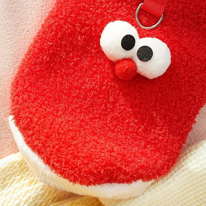 Cute Googly Eye Pet Vest for Small Dogs - Soft Fluffy Puppy Clothing (4 Colors) Warm Pet Apparel