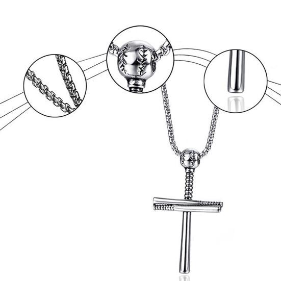 Handsome Men Necklace Cross Design Scratch-resistant Lightweight Leisure Pendant Necklace for Daily Life
