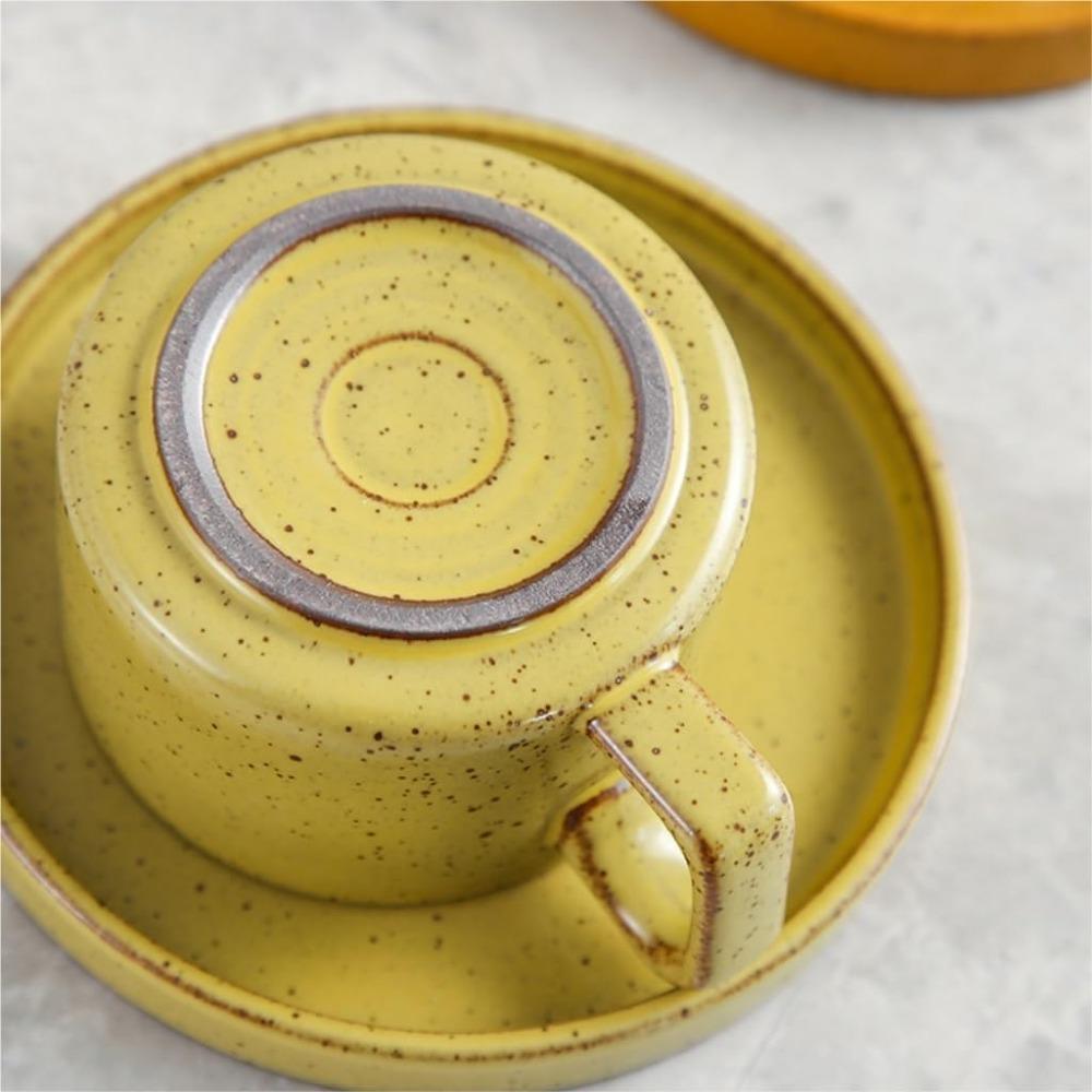 Coffee Cup Set Stoneware Kiln-Changed Coffee  and Saucer Set Western Restaurant  Breakfast  Mug Home Ceramics Coffe