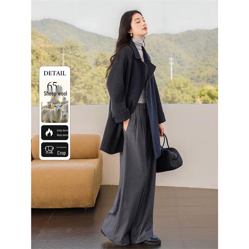 

Xinfieyu Women s Versatile Double-Faced Wool Coat M