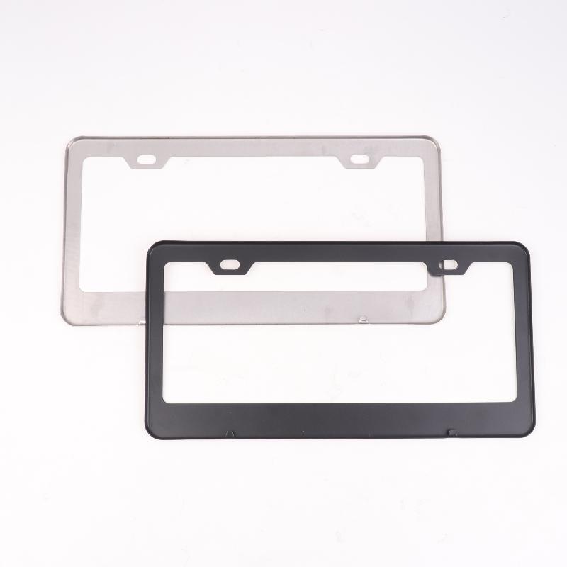 1 Set American Auto Accessory Universal Stainless Steel License Plate Frame Black Bracket Number Plate TAG Cover For Front Rear