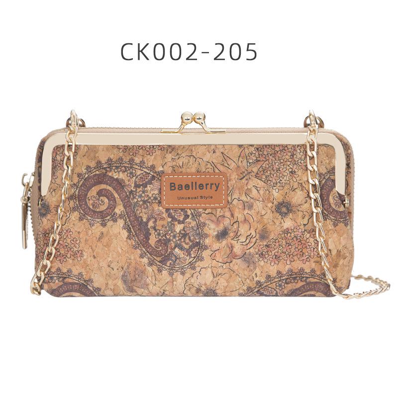 Baellerry Women's Long Purse Fashion Cell Phone Bag Printed Wallet with Metal Chain Multifunctional Crossbody Bag