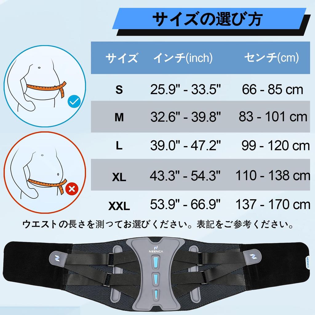 NEENCA Lumbar Support Belt for Back Pain Relief, Adjustable Belt, Innovative Ergonomic Design, with Lumbar Pad, Breathable Material (Unisex), Suitable