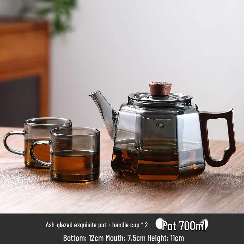 ZISIZ High Borosilicate Glass Kettle Teapot Set
