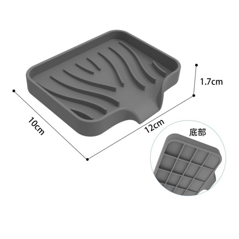 1pcs Silicone Drain Soap Box Kitchen Bathroom Anti-slip Sink Tray Creative Washing Table Soap Tray Free Punch Drain Rack