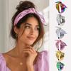 Metallic Wide Top Knot Hair Hoop Shiny Holographic Hair Accessory Bow Knot Headband For Women