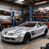 1:24 Mercedes-Benz SLR Supercar Alloy Car Model Sound and Light Pull Back Children's Toy Collectibles Birthday Gift